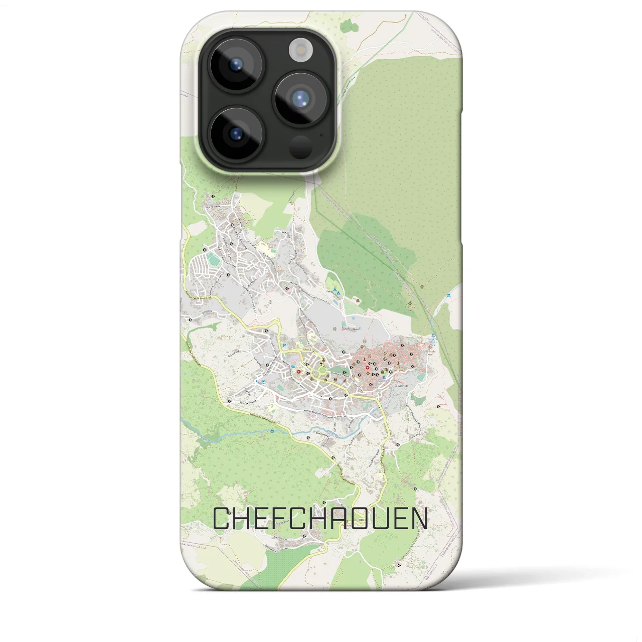 【シャウエン(モロッコ)】地図柄iPhoneケース(バックカバータイプ)