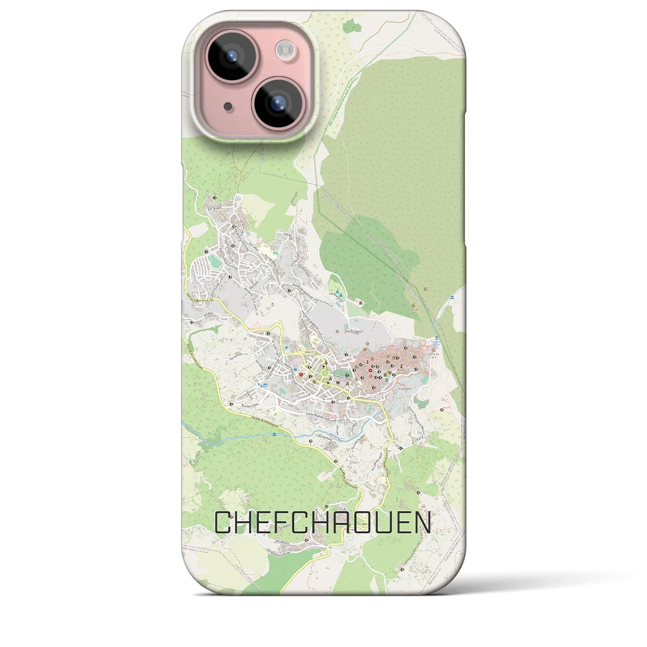 【シャウエン(モロッコ)】地図柄iPhoneケース(バックカバータイプ)