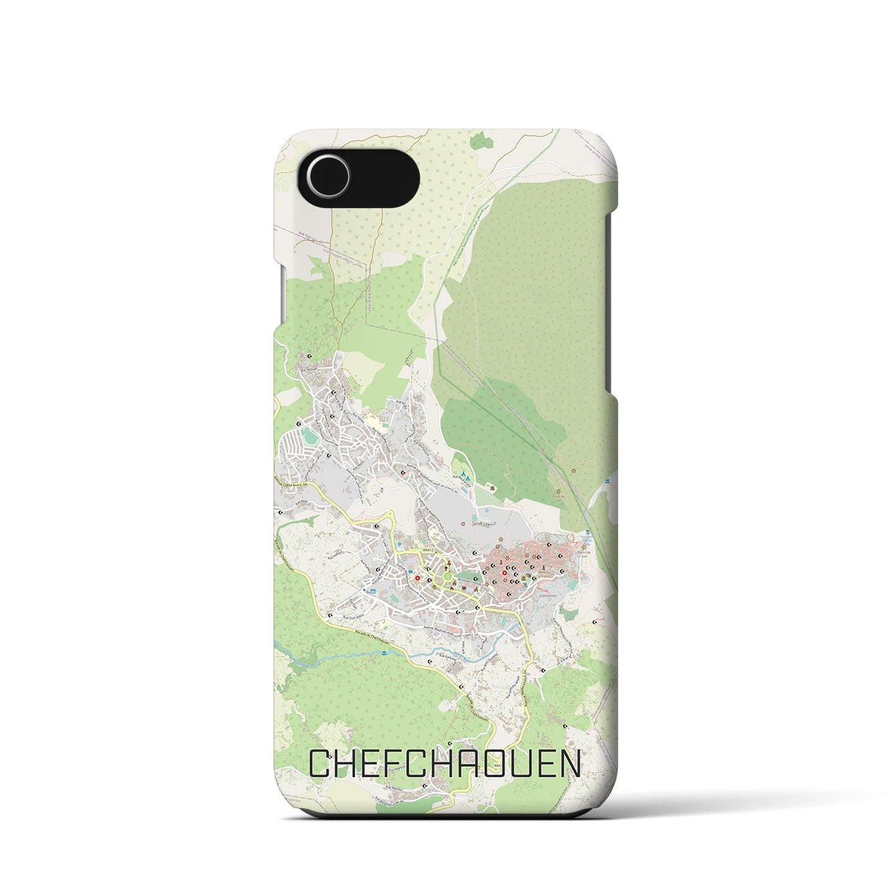 【シャウエン(モロッコ)】地図柄iPhoneケース(バックカバータイプ)