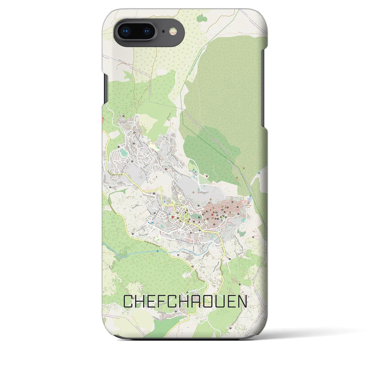 【シャウエン(モロッコ)】地図柄iPhoneケース(バックカバータイプ)