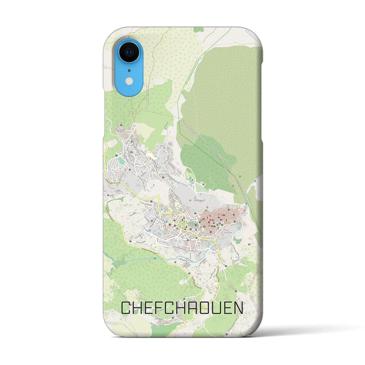 【シャウエン(モロッコ)】地図柄iPhoneケース(バックカバータイプ)