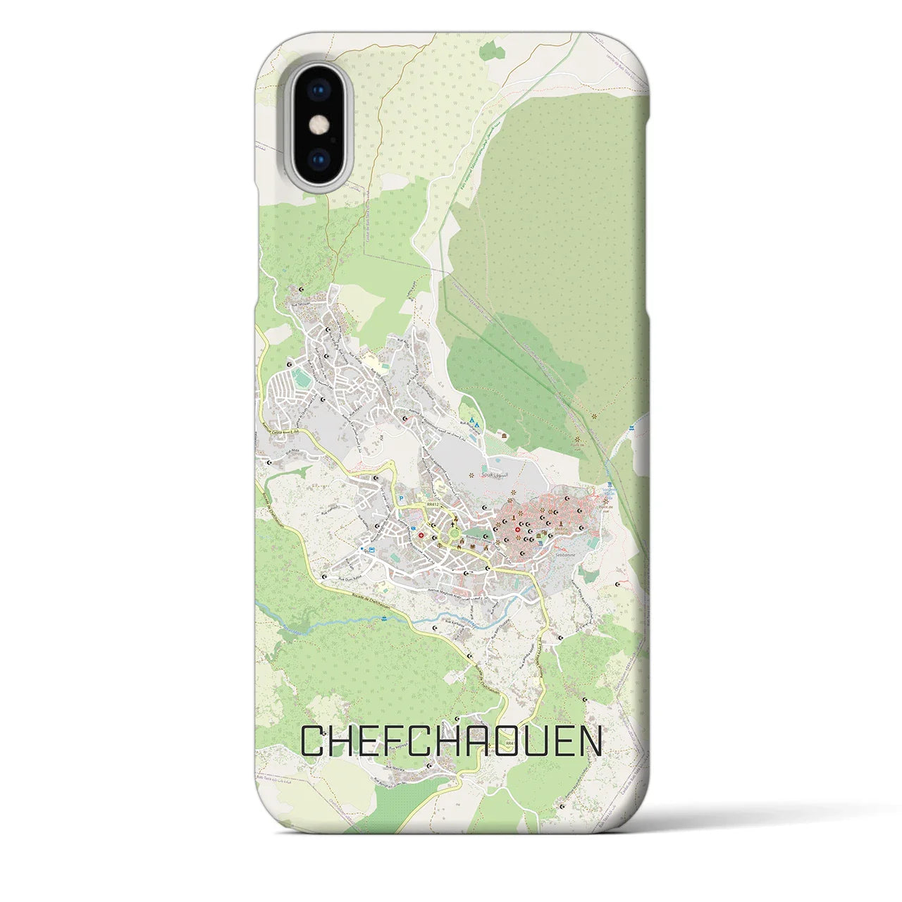 【シャウエン(モロッコ)】地図柄iPhoneケース(バックカバータイプ)