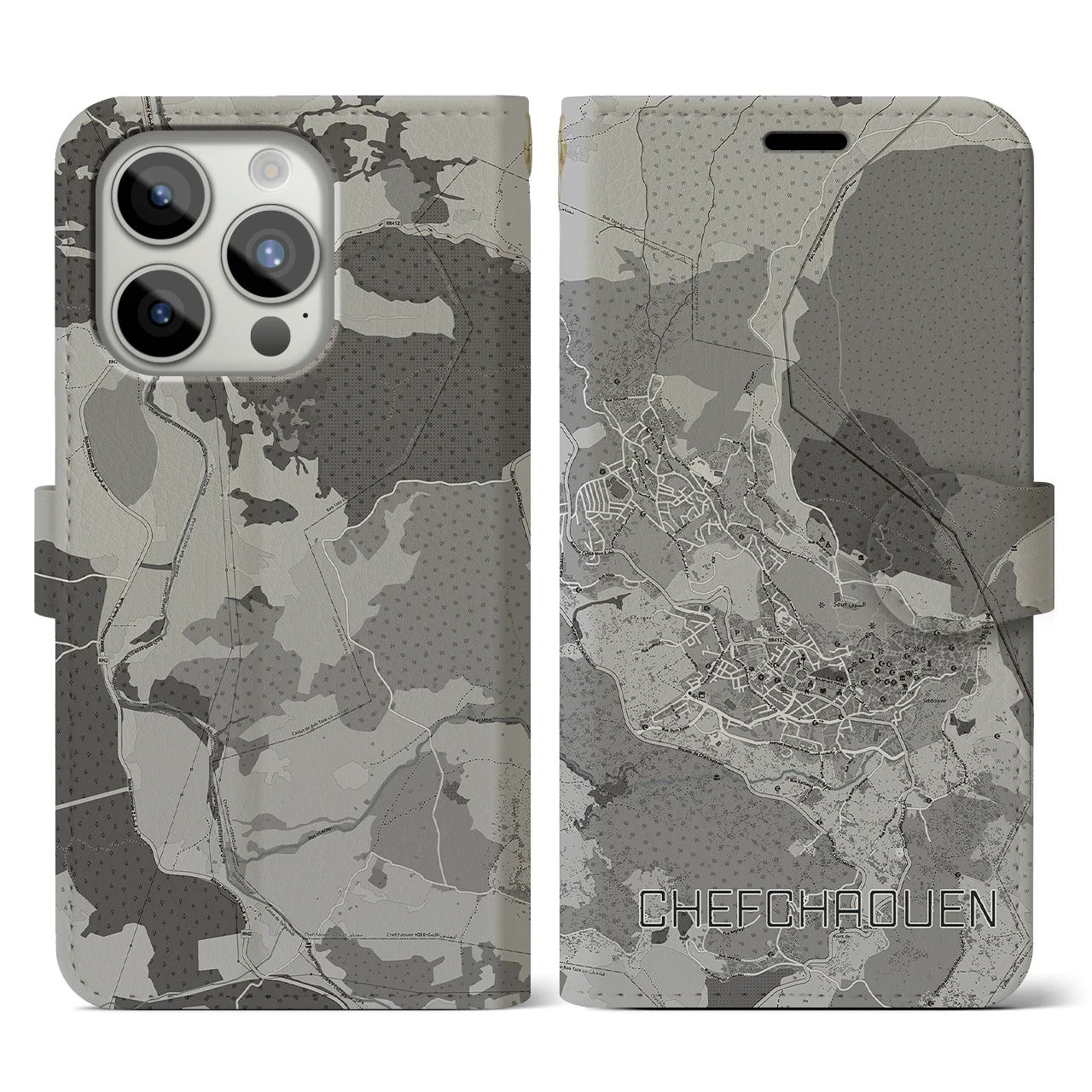 【シャウエン(モロッコ)】地図柄iPhoneケース(手帳タイプ)