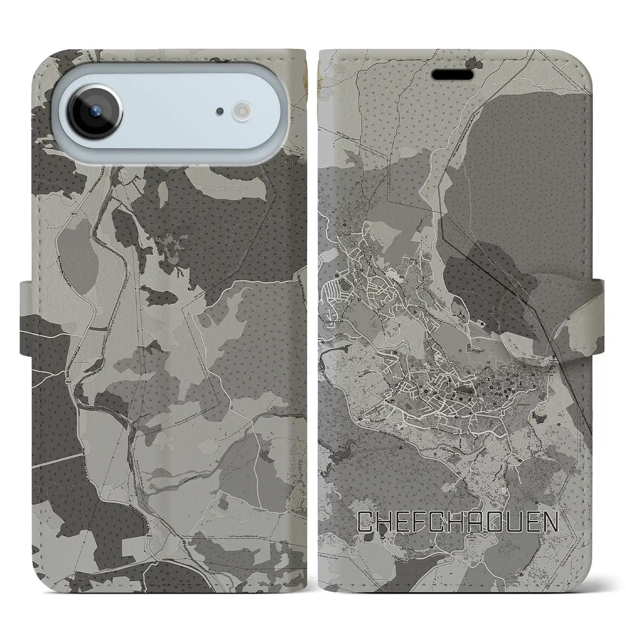 【シャウエン(モロッコ)】地図柄iPhoneケース(手帳タイプ)