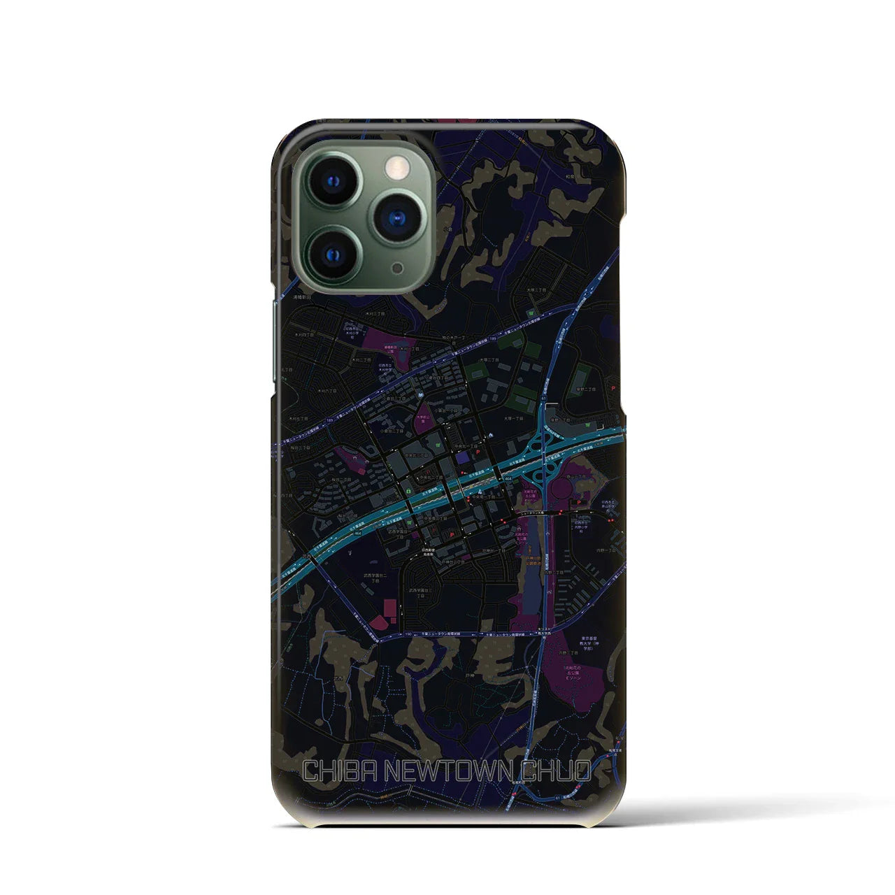 【千葉ニュータウン中央(千葉県)】地図柄iPhoneケース(バックカバータイプ)