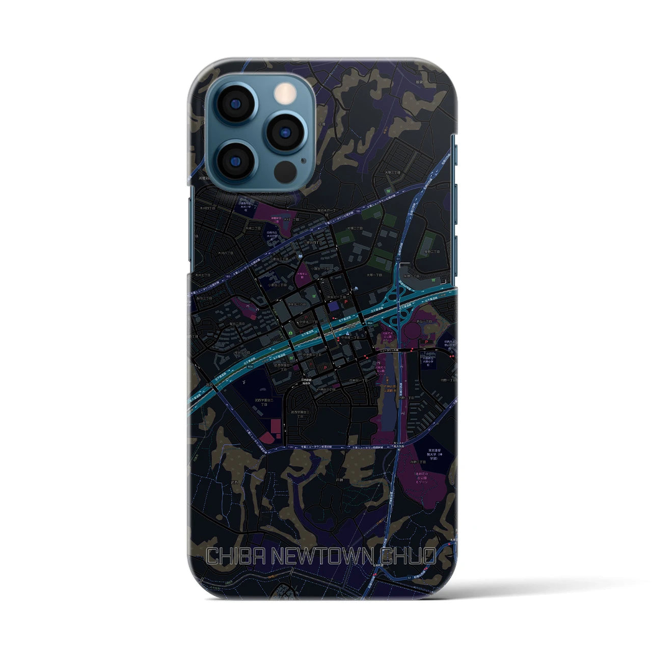 【千葉ニュータウン中央(千葉県)】地図柄iPhoneケース(バックカバータイプ)