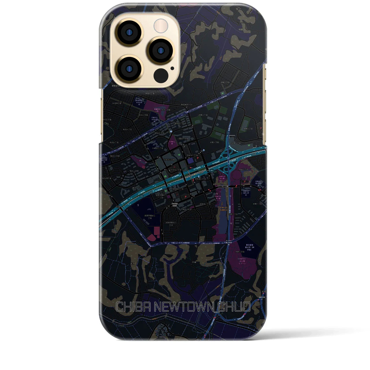 【千葉ニュータウン中央(千葉県)】地図柄iPhoneケース(バックカバータイプ)