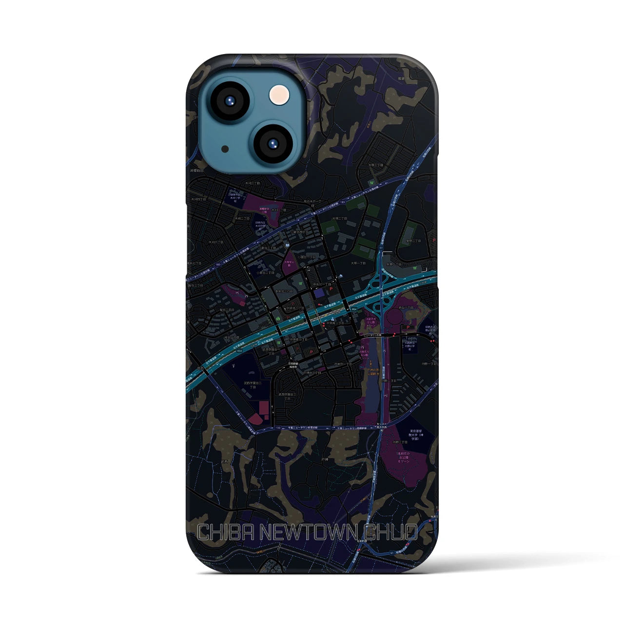 【千葉ニュータウン中央(千葉県)】地図柄iPhoneケース(バックカバータイプ)