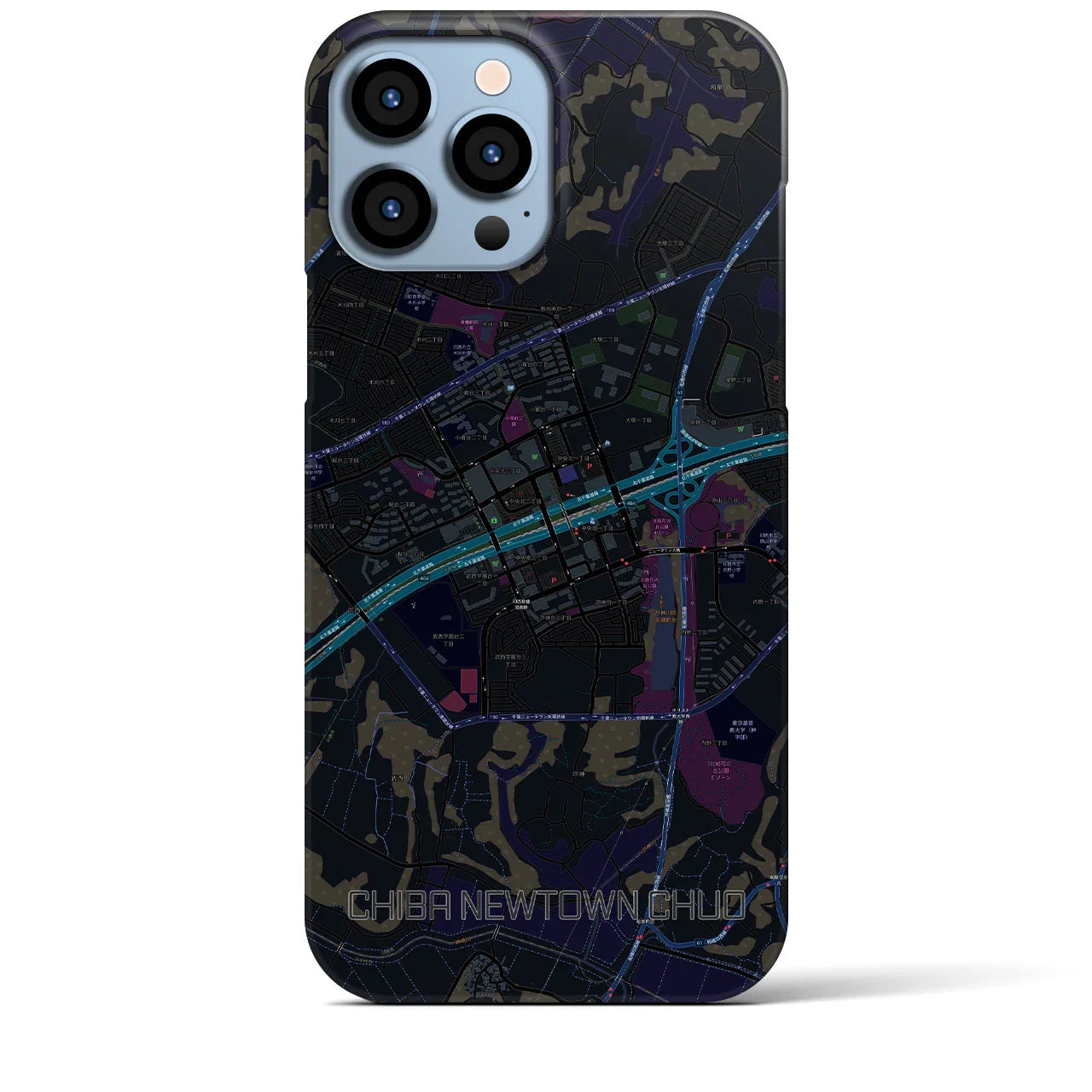 【千葉ニュータウン中央(千葉県)】地図柄iPhoneケース(バックカバータイプ)