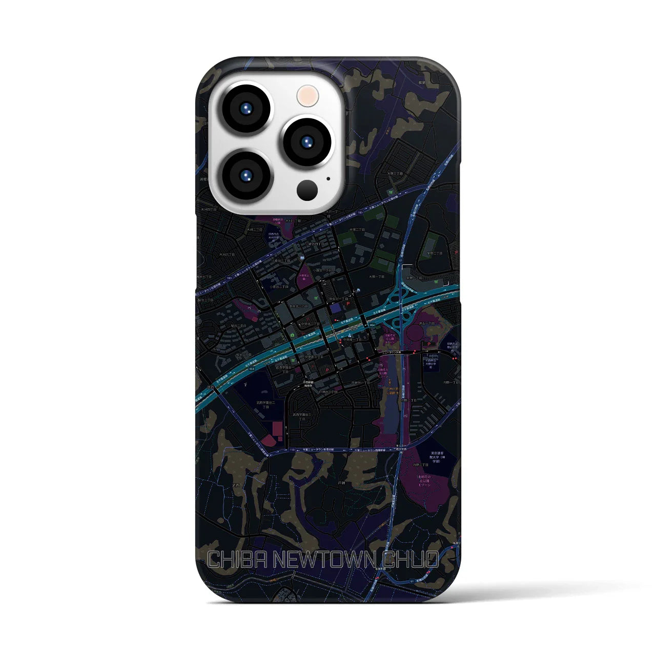【千葉ニュータウン中央(千葉県)】地図柄iPhoneケース(バックカバータイプ)