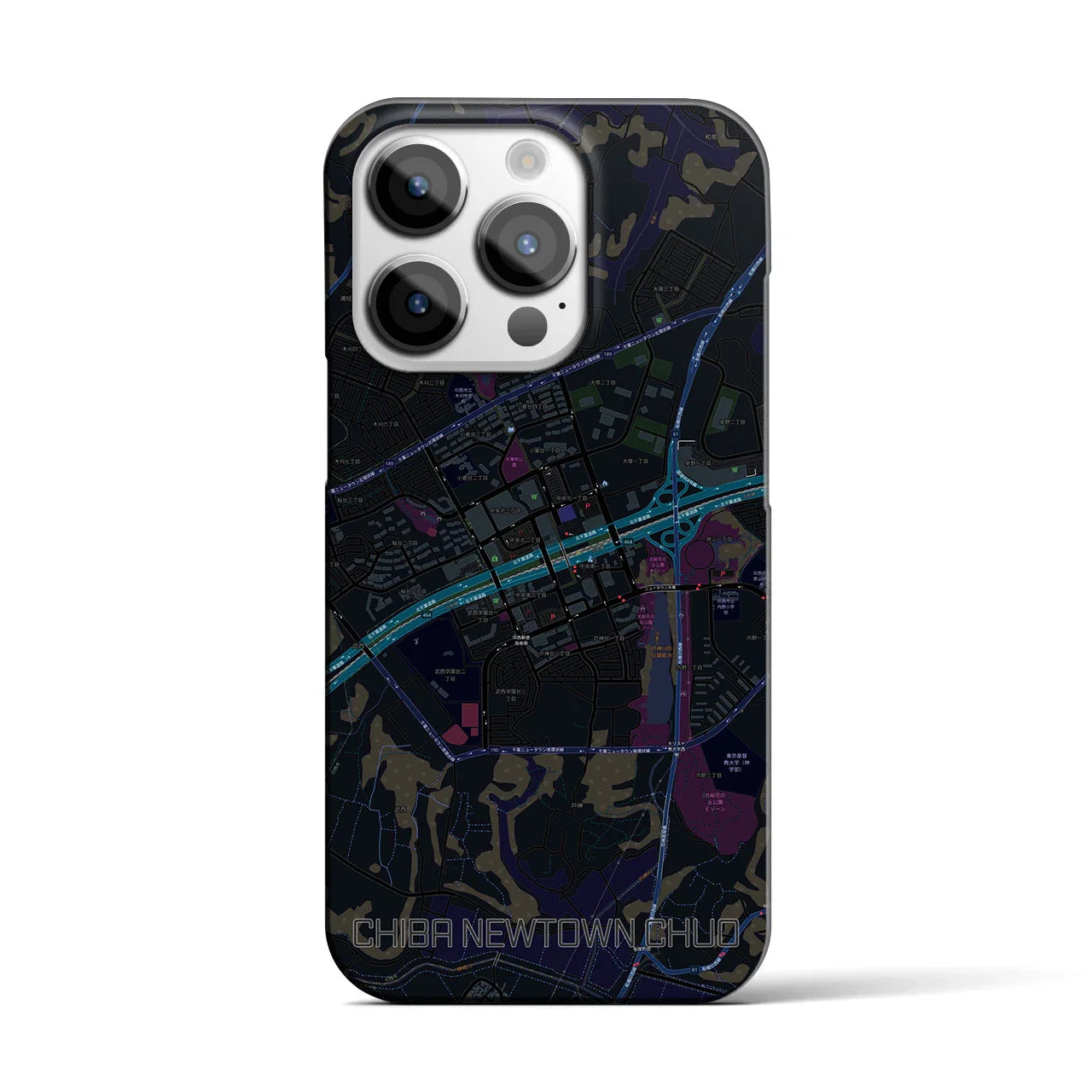 【千葉ニュータウン中央(千葉県)】地図柄iPhoneケース(バックカバータイプ)