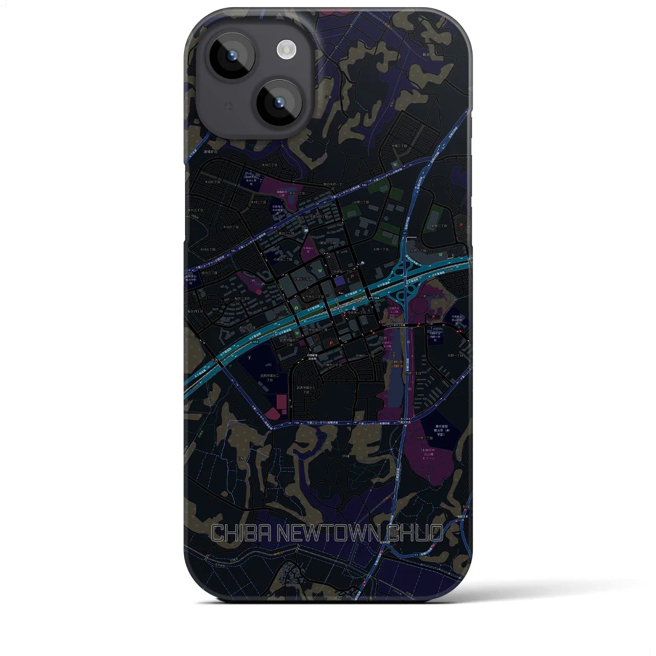 【千葉ニュータウン中央(千葉県)】地図柄iPhoneケース(バックカバータイプ)