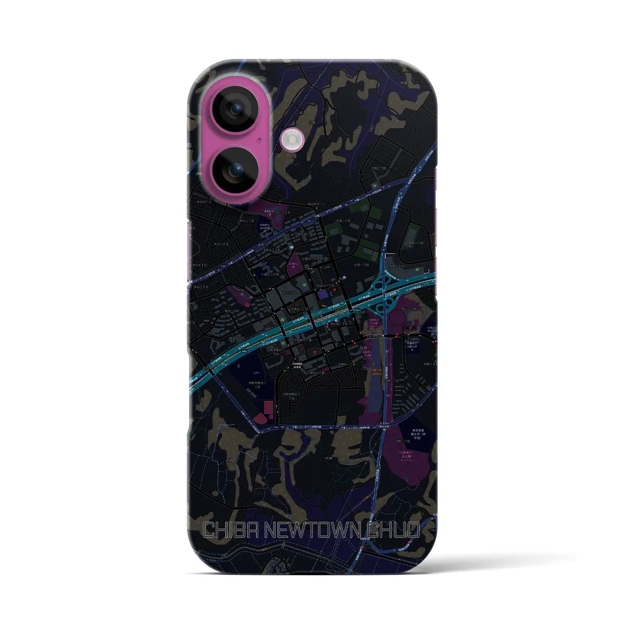 【千葉ニュータウン中央(千葉県)】地図柄iPhoneケース(バックカバータイプ)