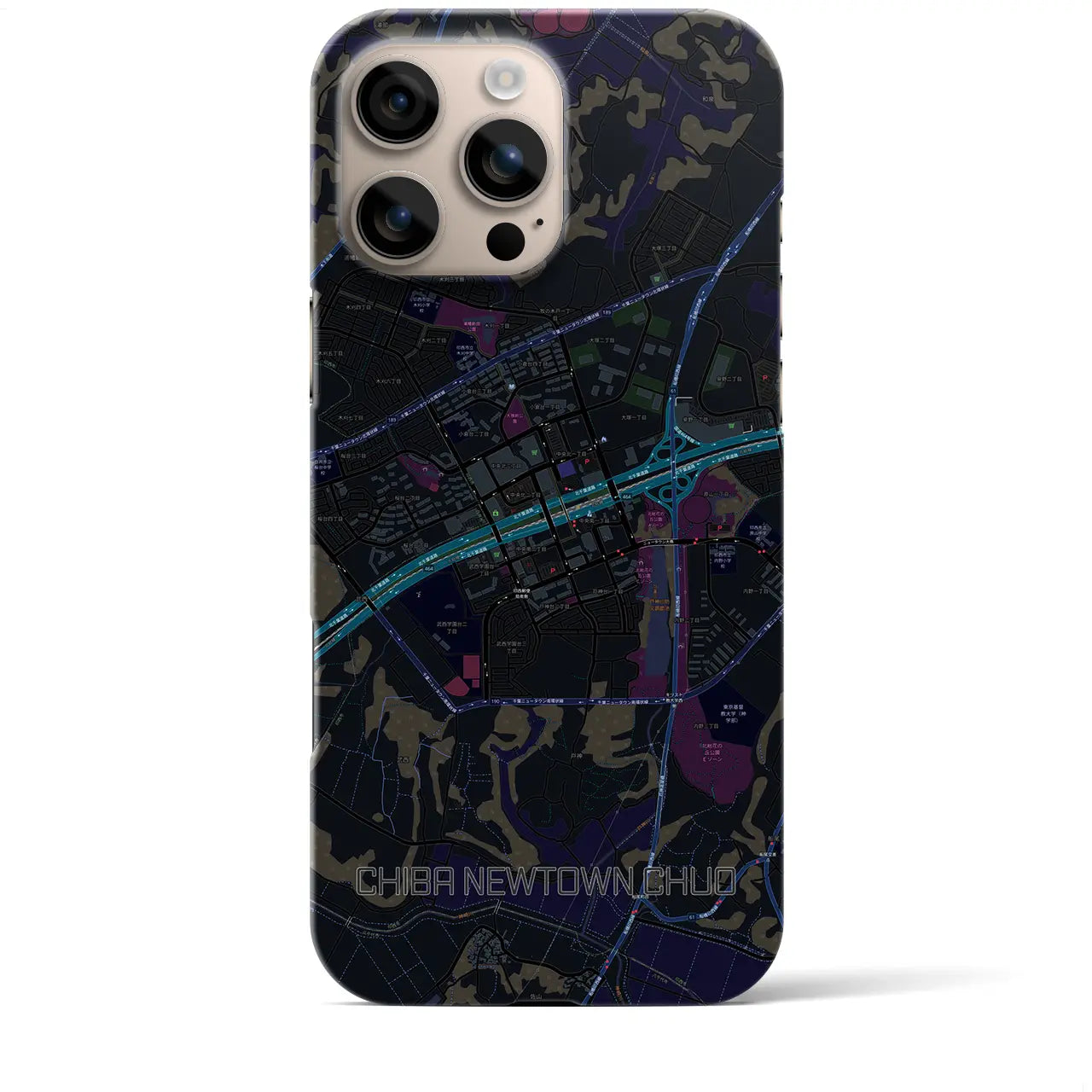 【千葉ニュータウン中央(千葉県)】地図柄iPhoneケース(バックカバータイプ)