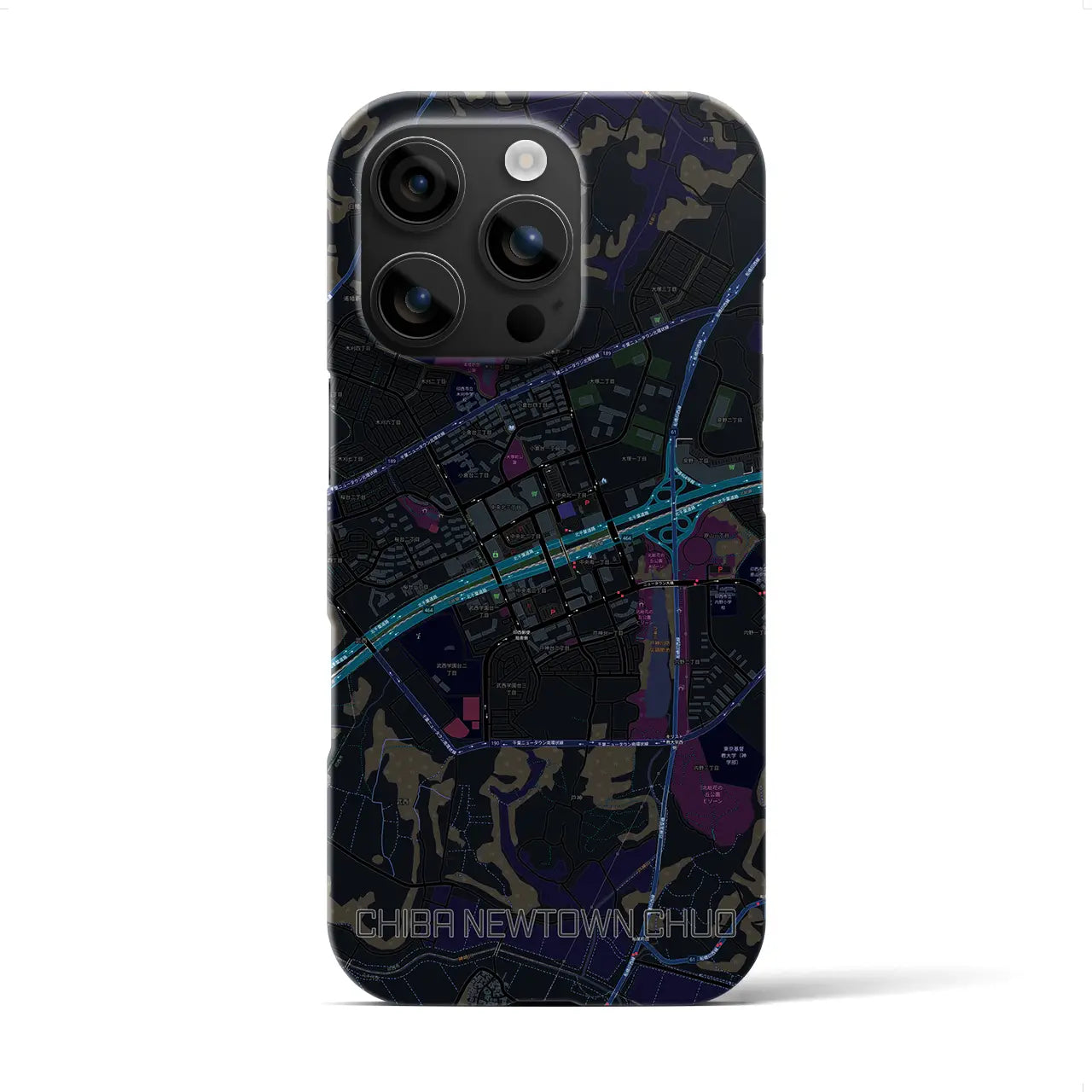 【千葉ニュータウン中央(千葉県)】地図柄iPhoneケース(バックカバータイプ)