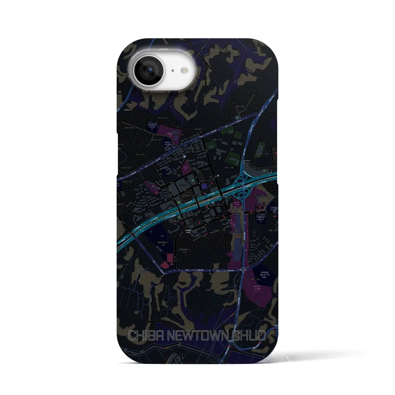 【千葉ニュータウン中央(千葉県)】地図柄iPhoneケース(バックカバータイプ)