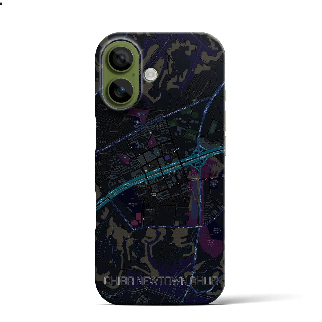 【千葉ニュータウン中央(千葉県)】地図柄iPhoneケース(バックカバータイプ)