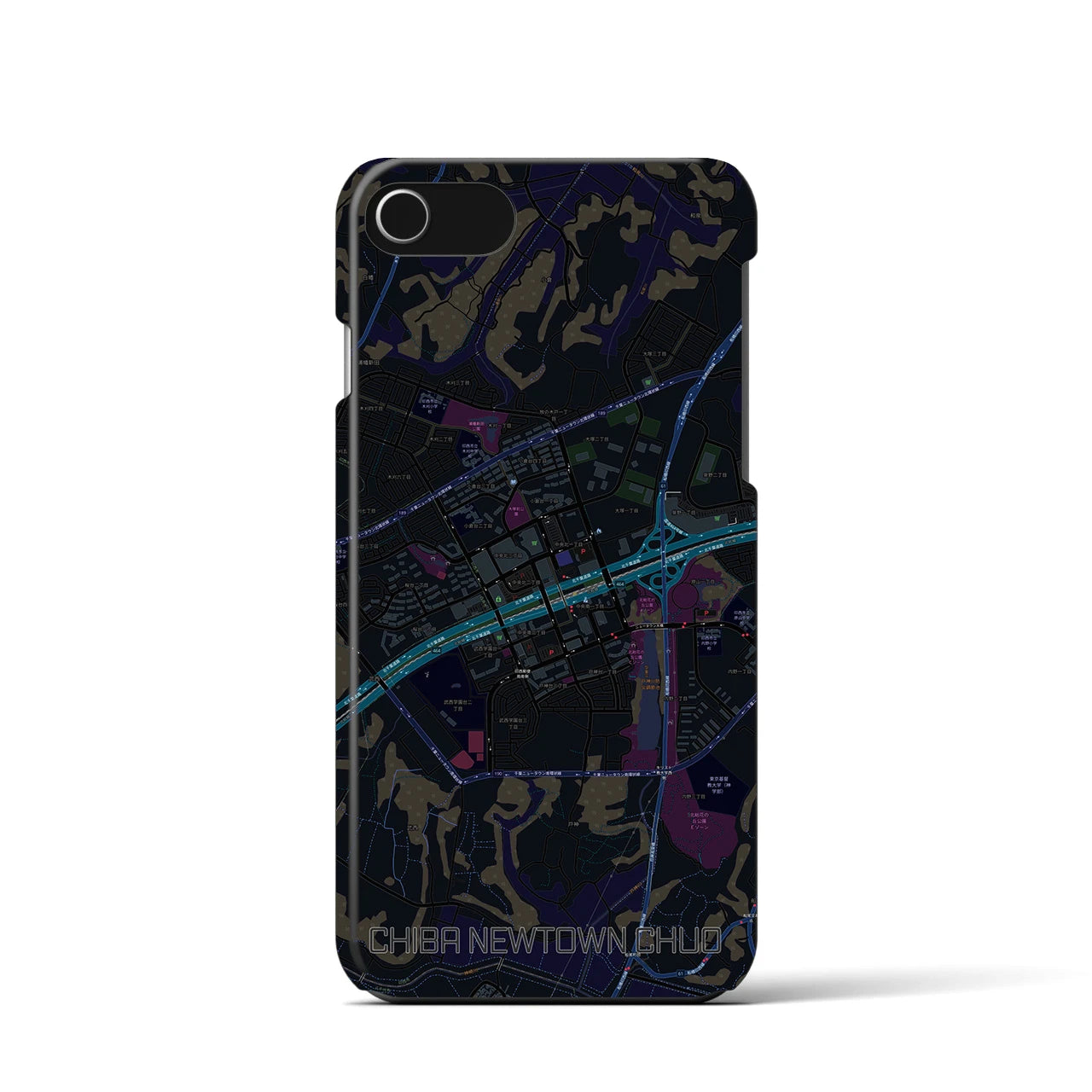 【千葉ニュータウン中央(千葉県)】地図柄iPhoneケース(バックカバータイプ)