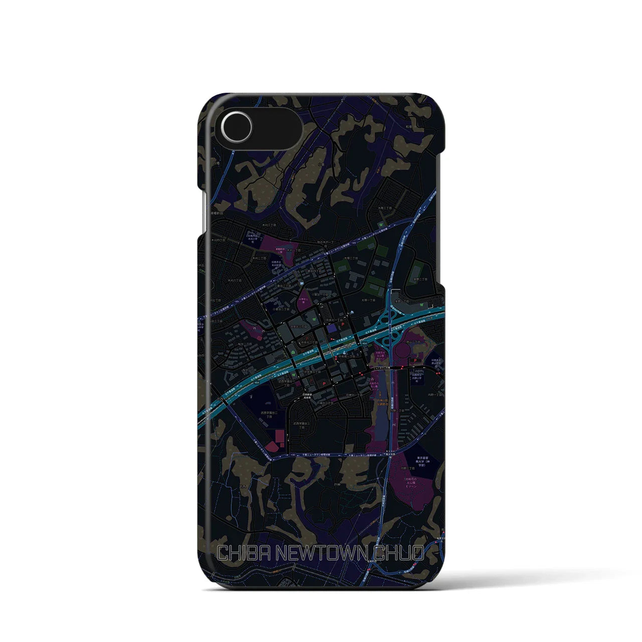 【千葉ニュータウン中央(千葉県)】地図柄iPhoneケース(バックカバータイプ)