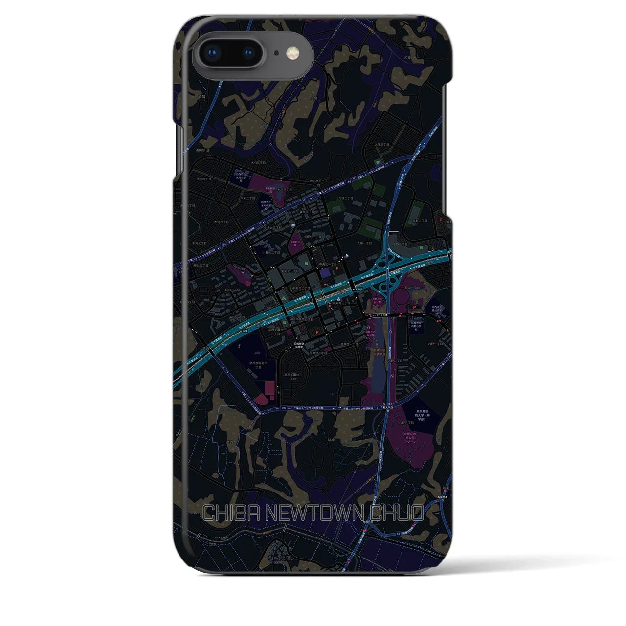 【千葉ニュータウン中央(千葉県)】地図柄iPhoneケース(バックカバータイプ)