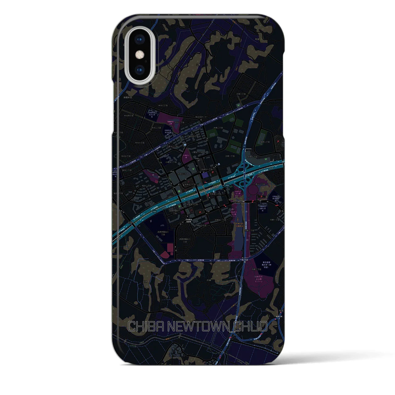 【千葉ニュータウン中央(千葉県)】地図柄iPhoneケース(バックカバータイプ)