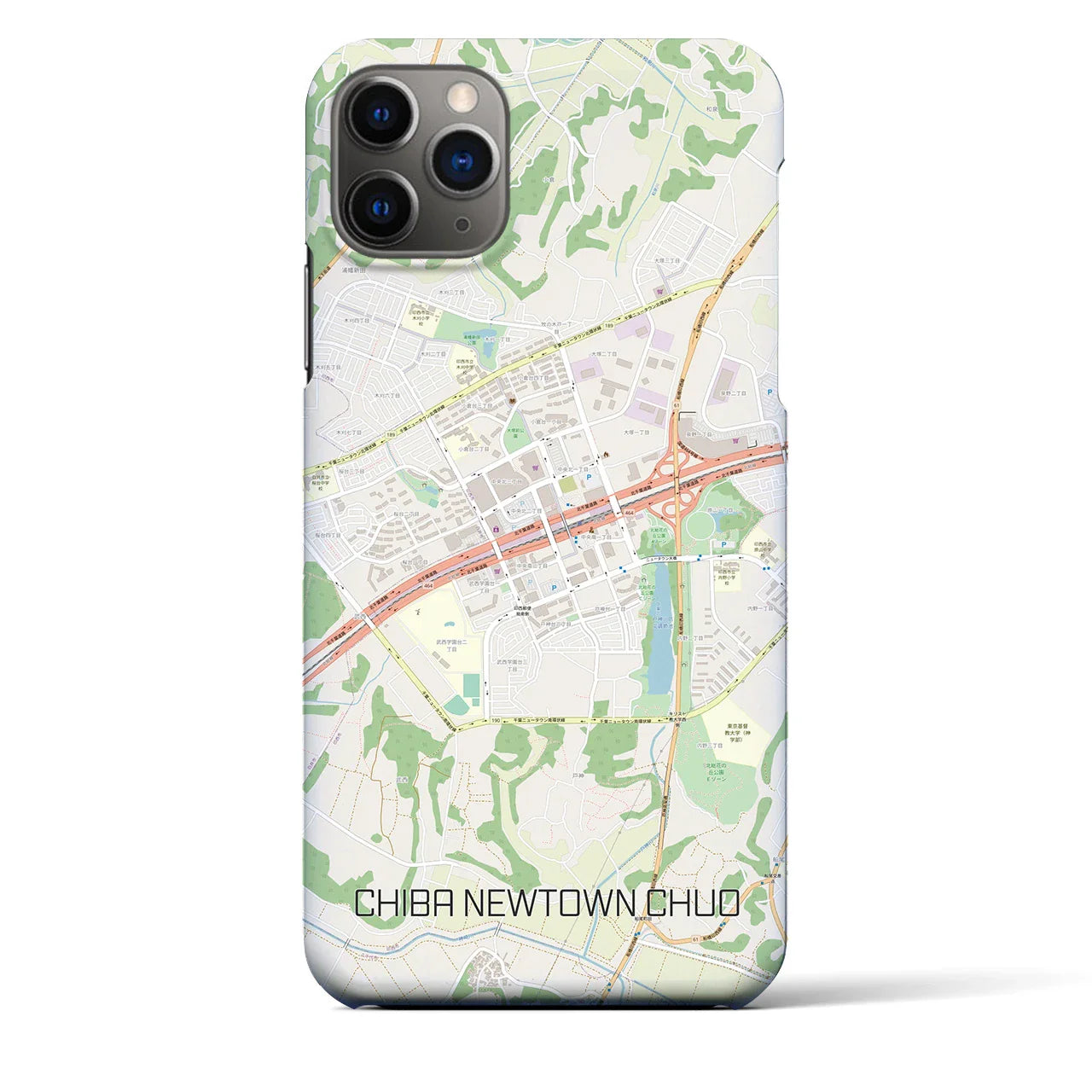 【千葉ニュータウン中央(千葉県)】地図柄iPhoneケース(バックカバータイプ)