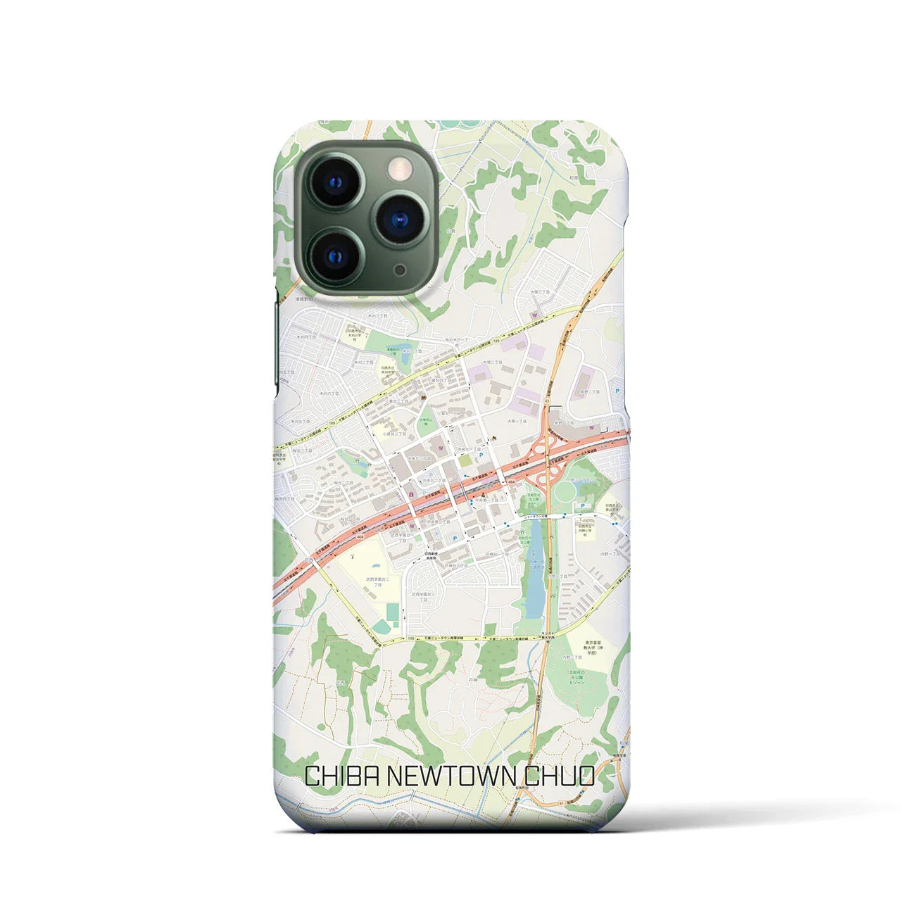 【千葉ニュータウン中央(千葉県)】地図柄iPhoneケース(バックカバータイプ)