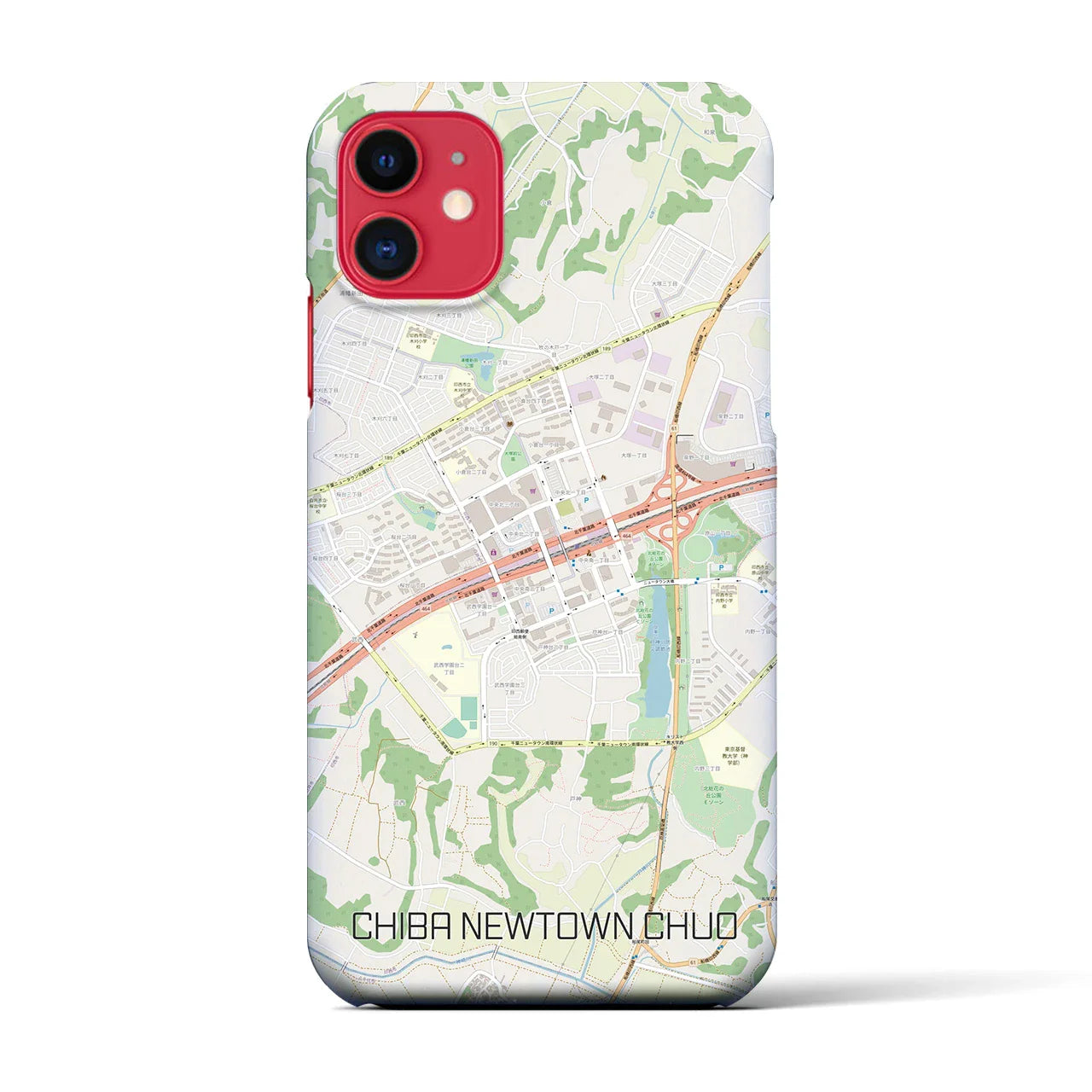 【千葉ニュータウン中央(千葉県)】地図柄iPhoneケース(バックカバータイプ)