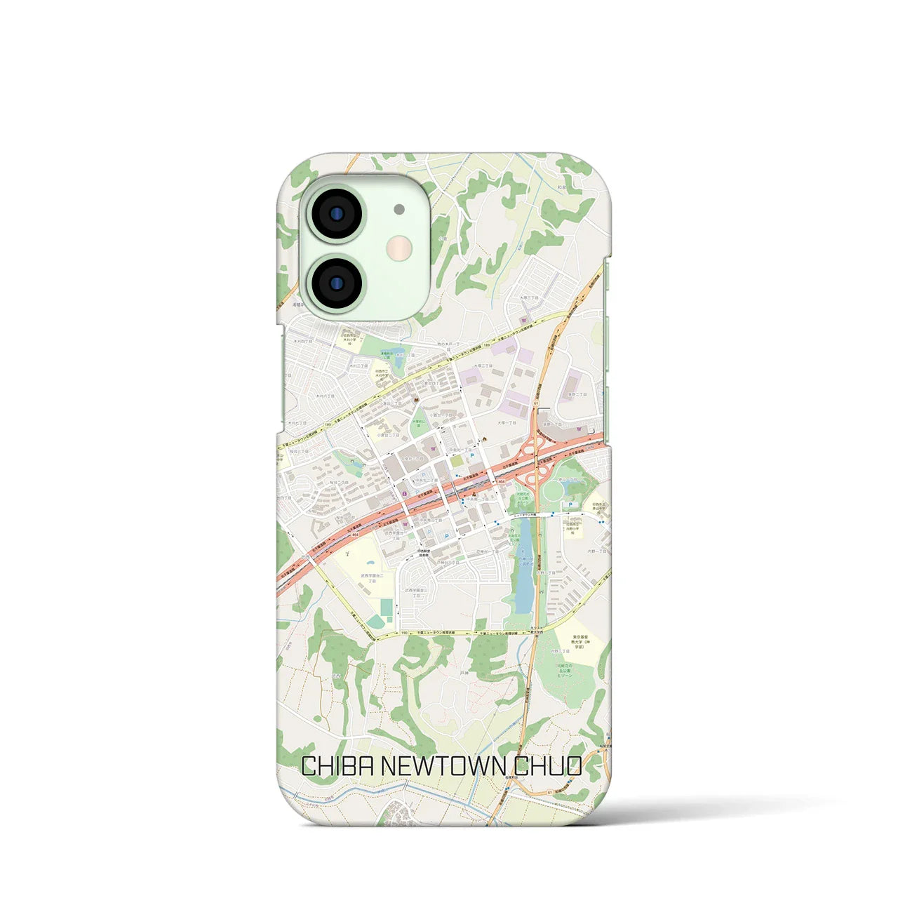 【千葉ニュータウン中央(千葉県)】地図柄iPhoneケース(バックカバータイプ)