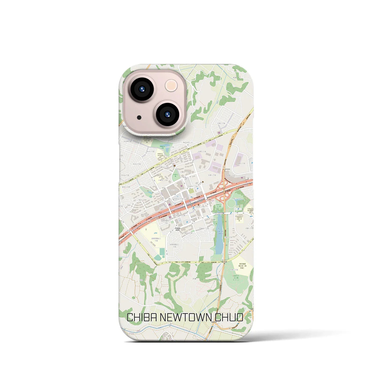 【千葉ニュータウン中央(千葉県)】地図柄iPhoneケース(バックカバータイプ)