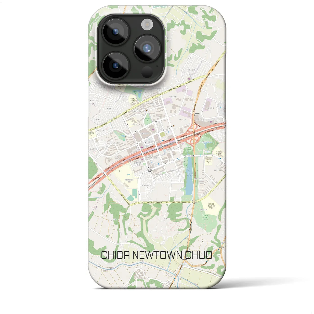 【千葉ニュータウン中央(千葉県)】地図柄iPhoneケース(バックカバータイプ)
