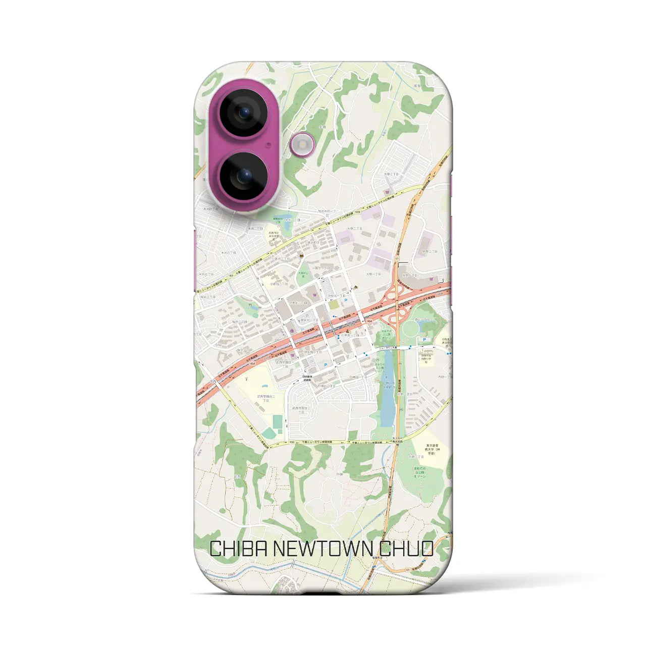 【千葉ニュータウン中央(千葉県)】地図柄iPhoneケース(バックカバータイプ)