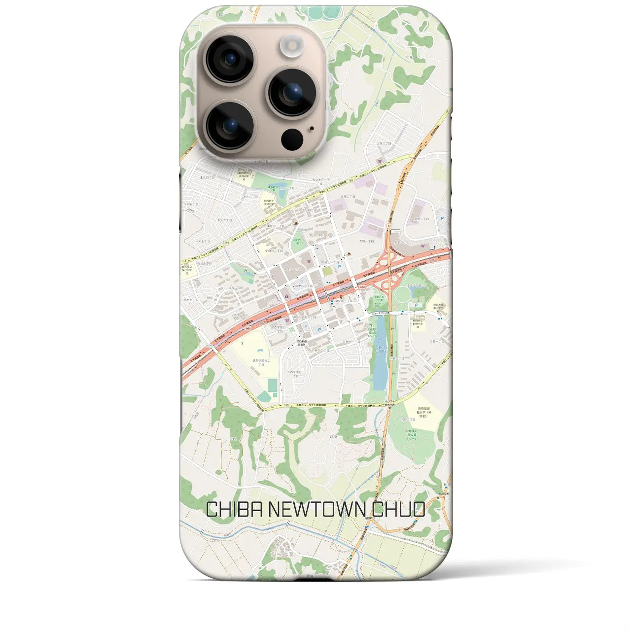 【千葉ニュータウン中央(千葉県)】地図柄iPhoneケース(バックカバータイプ)