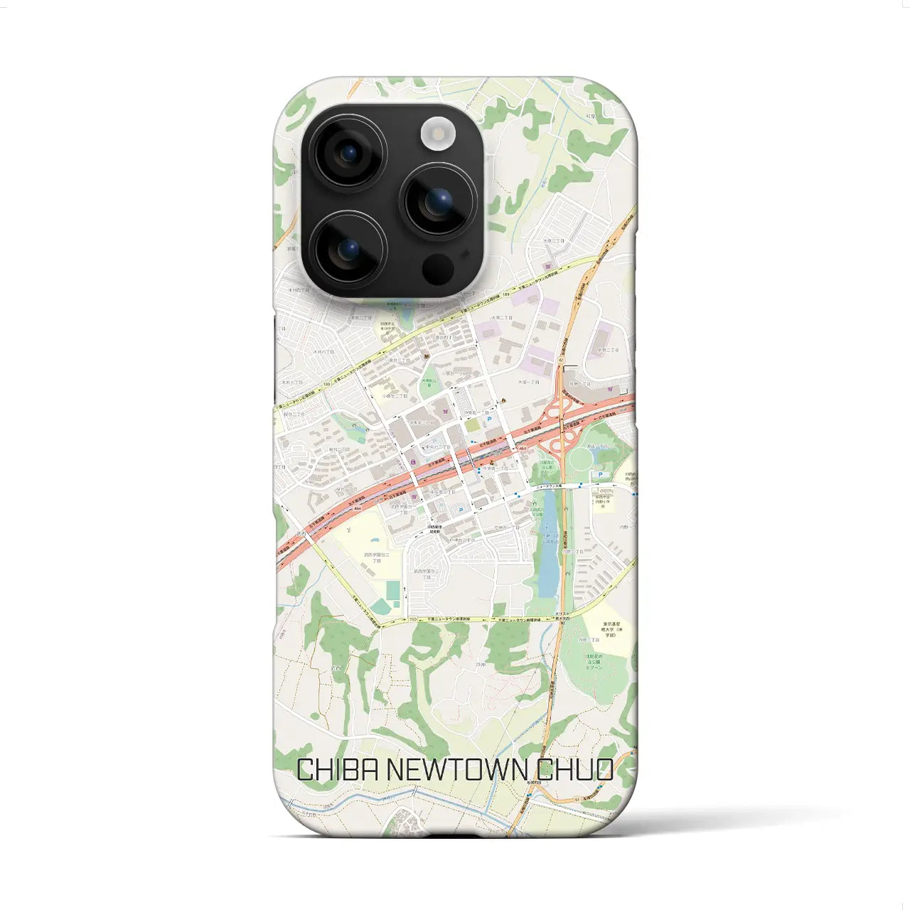 【千葉ニュータウン中央(千葉県)】地図柄iPhoneケース(バックカバータイプ)