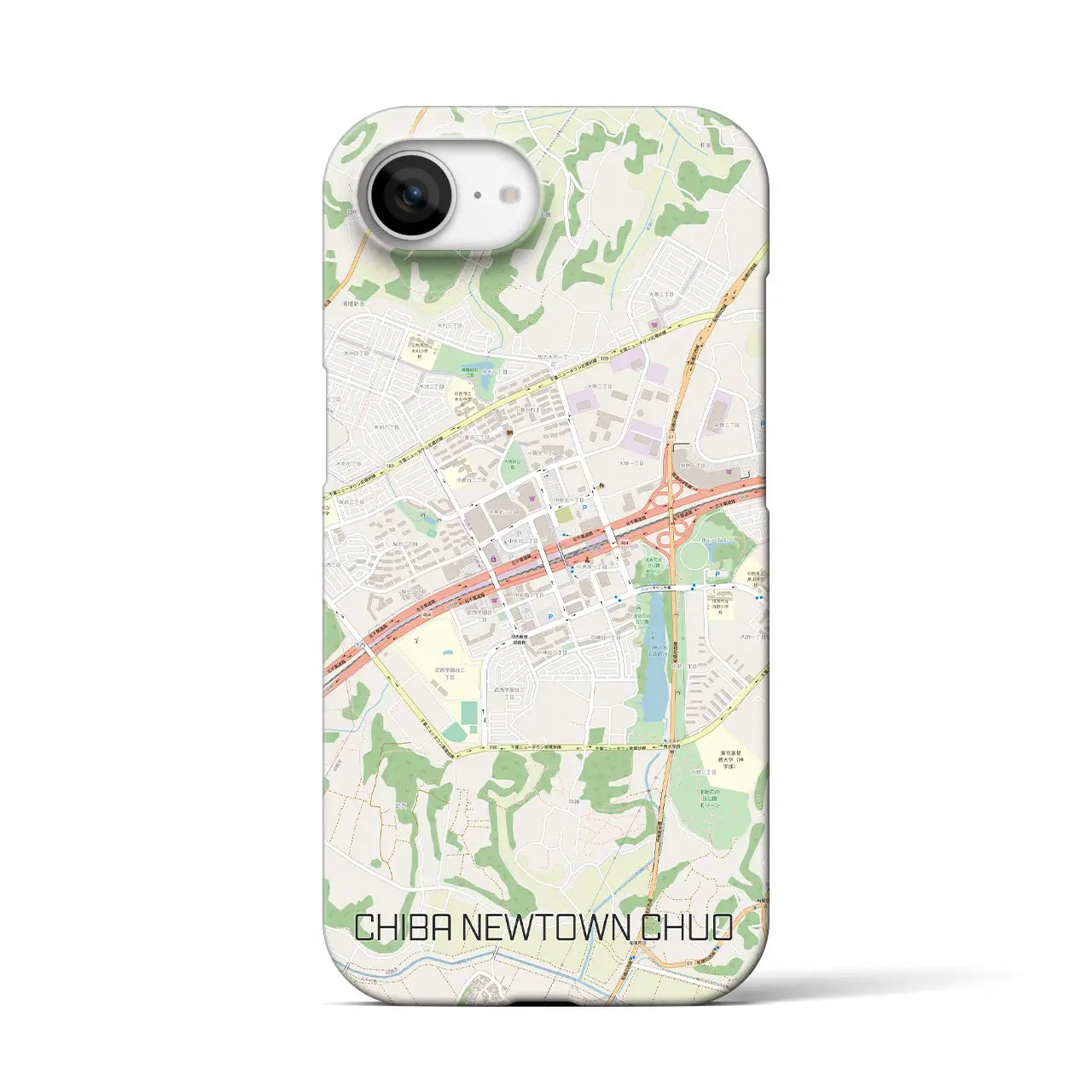 【千葉ニュータウン中央(千葉県)】地図柄iPhoneケース(バックカバータイプ)