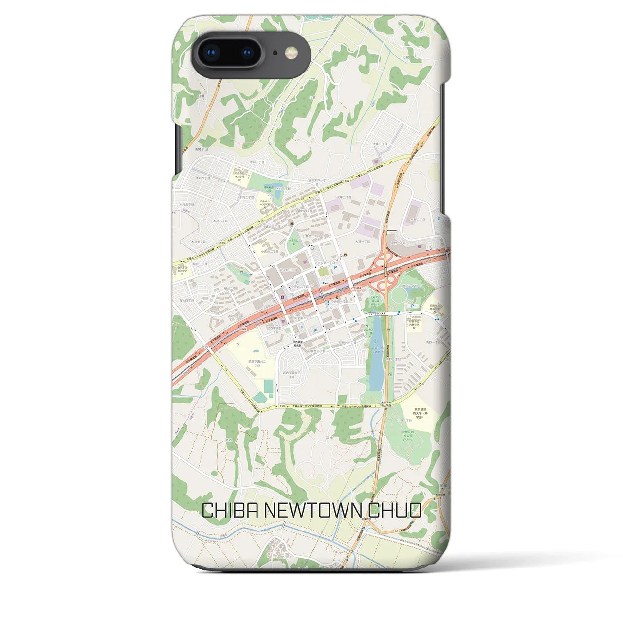 【千葉ニュータウン中央(千葉県)】地図柄iPhoneケース(バックカバータイプ)