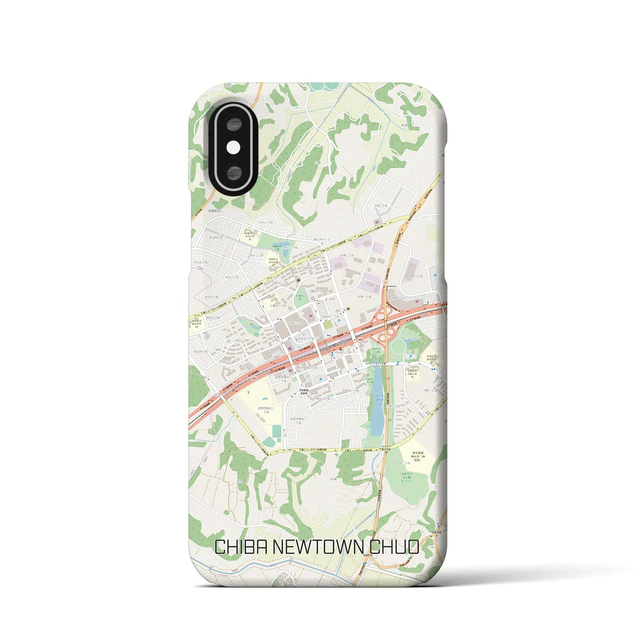 【千葉ニュータウン中央(千葉県)】地図柄iPhoneケース(バックカバータイプ)