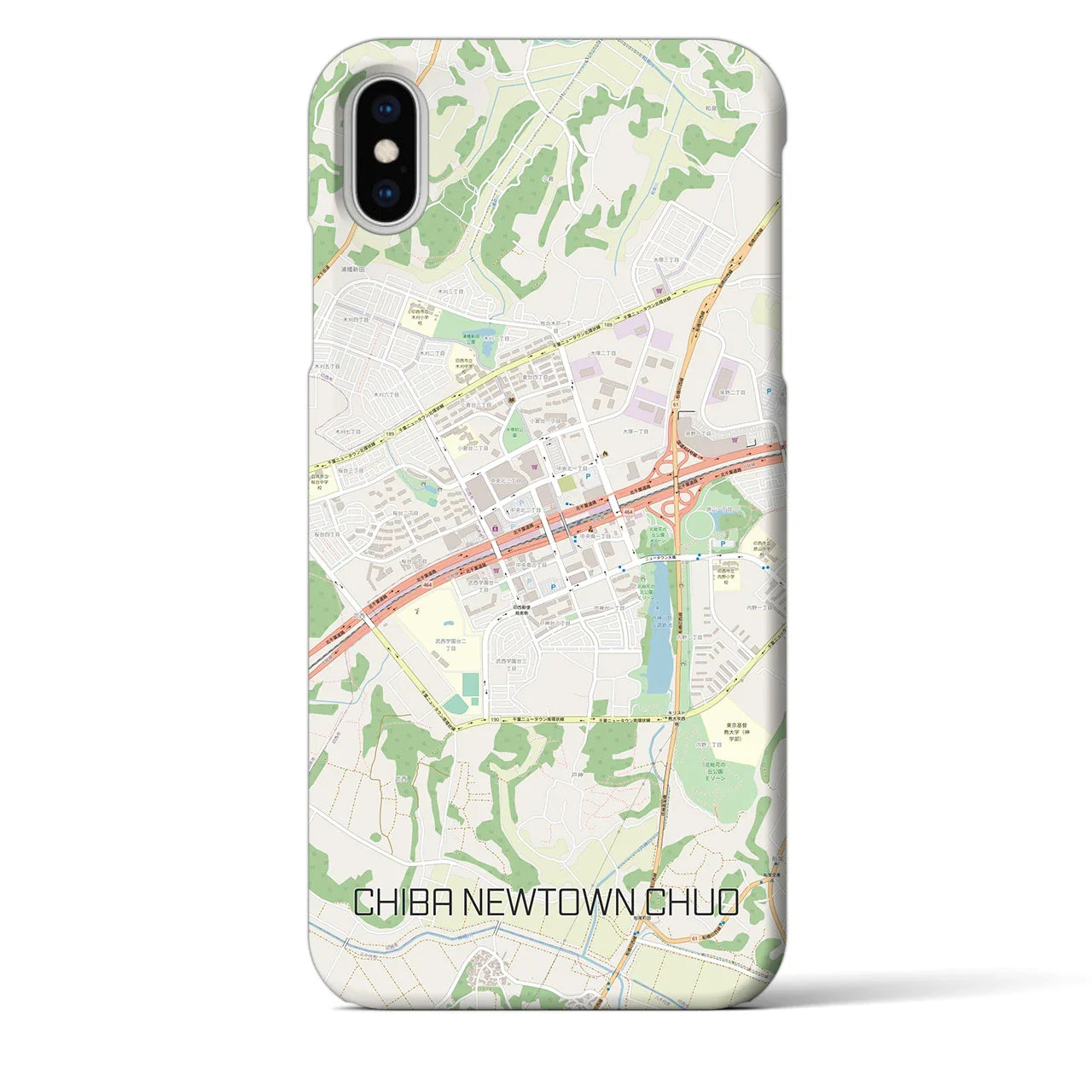 【千葉ニュータウン中央(千葉県)】地図柄iPhoneケース(バックカバータイプ)