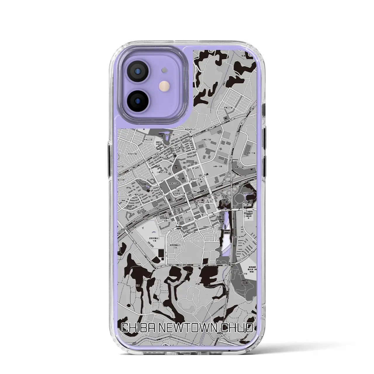 【千葉ニュータウン中央(千葉県)】地図柄iPhoneケース(MagSafeタイプ)
