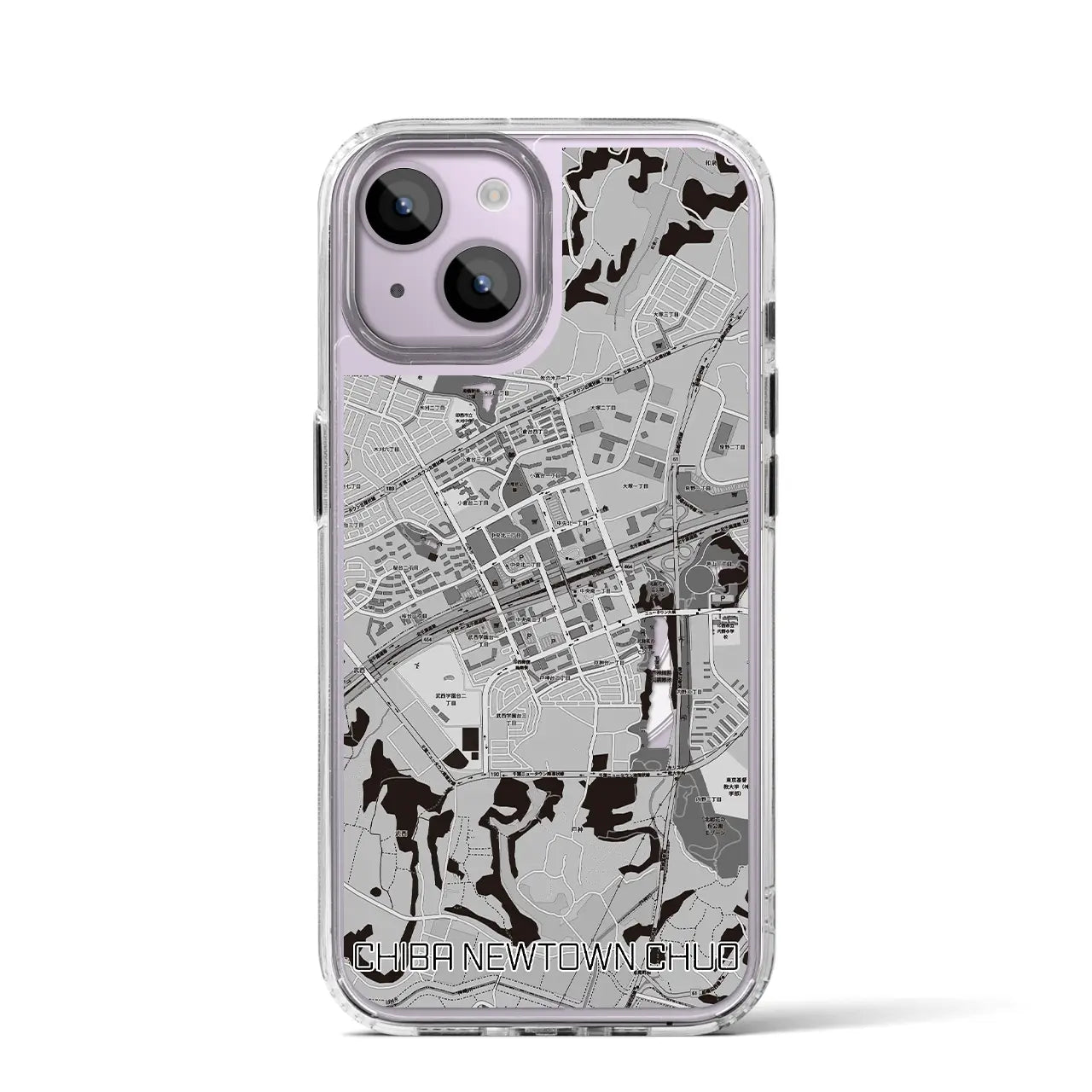 【千葉ニュータウン中央(千葉県)】地図柄iPhoneケース(MagSafeタイプ)
