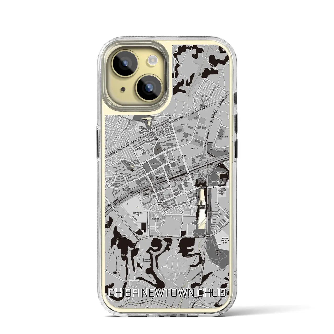 【千葉ニュータウン中央(千葉県)】地図柄iPhoneケース(MagSafeタイプ)