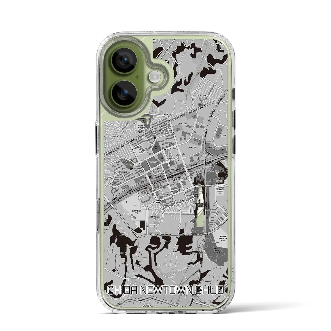 【千葉ニュータウン中央(千葉県)】地図柄iPhoneケース(MagSafeタイプ)