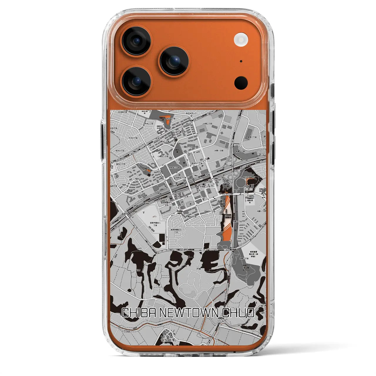 【千葉ニュータウン中央(千葉県)】地図柄iPhoneケース(MagSafeタイプ)