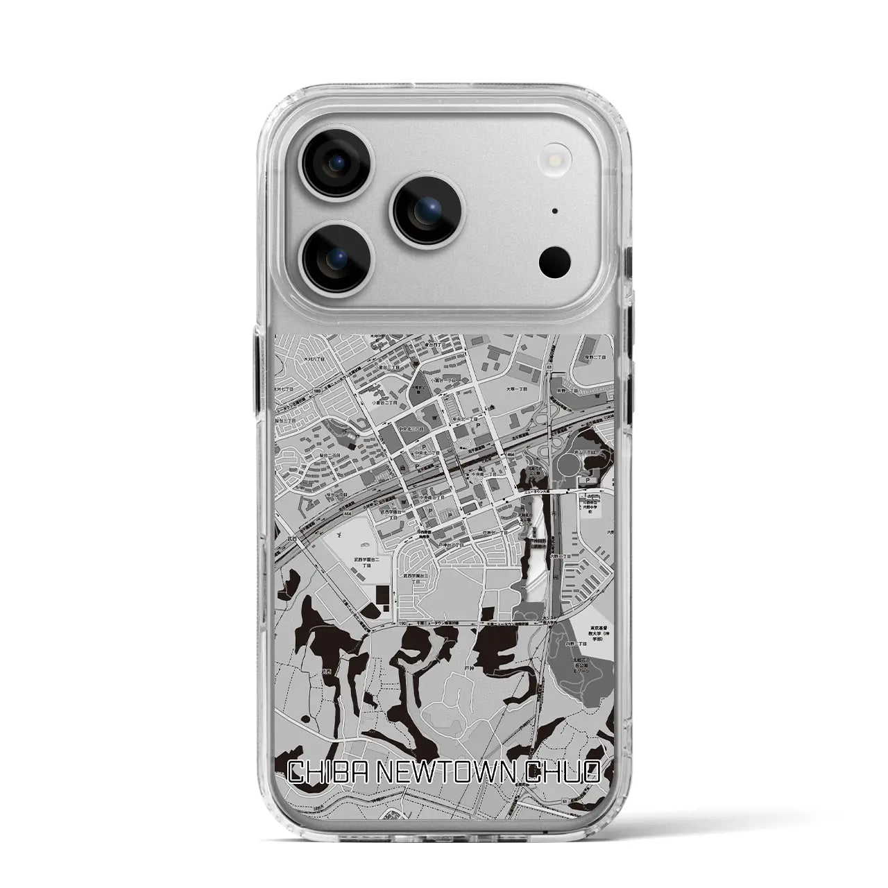 【千葉ニュータウン中央(千葉県)】地図柄iPhoneケース(MagSafeタイプ)