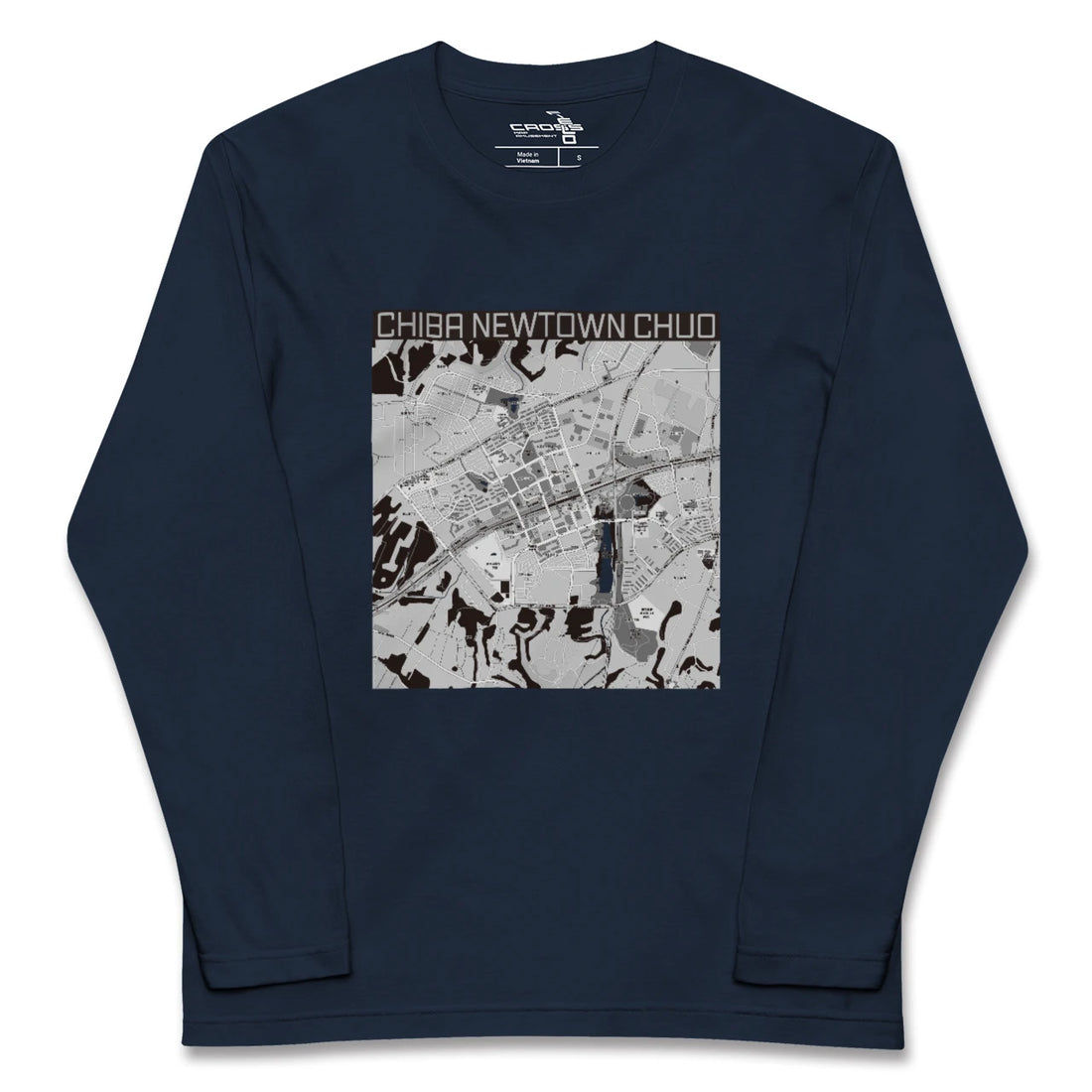 【千葉ニュータウン中央(千葉県)】地図柄ロングスリーブTシャツ