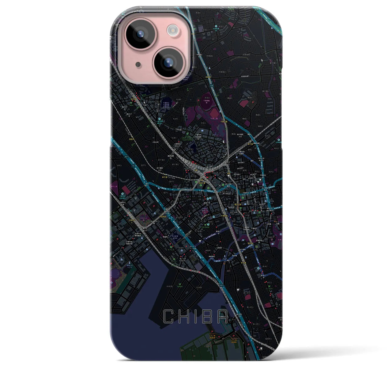 【千葉(千葉県)】地図柄iPhoneケース(バックカバータイプ)