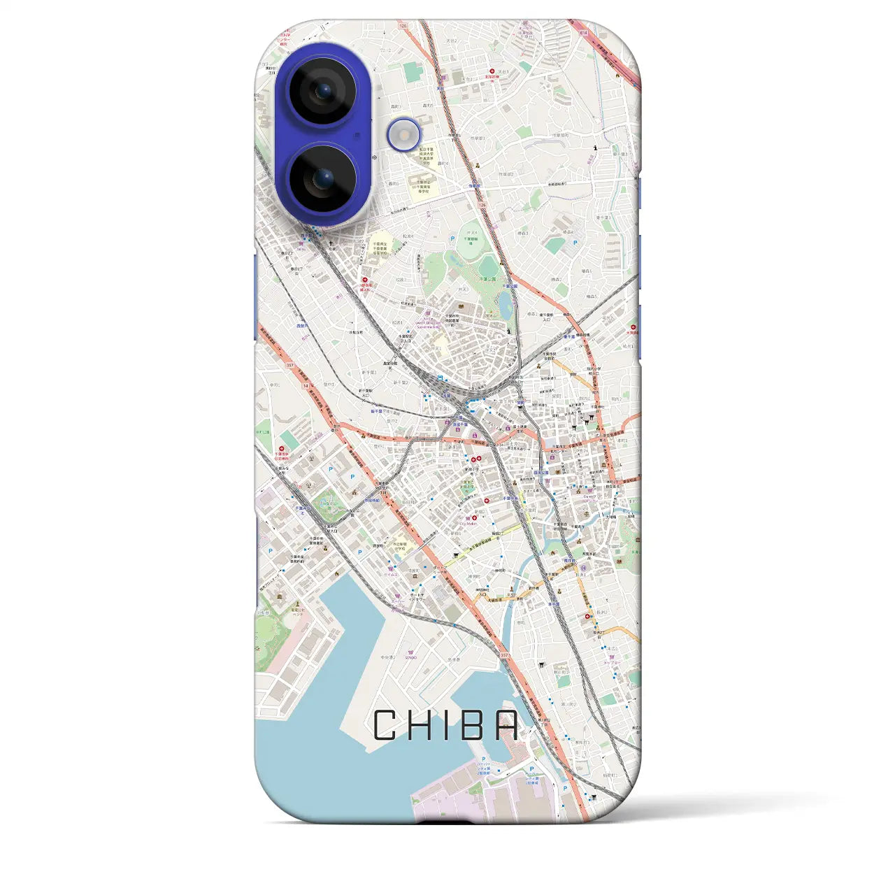 【千葉(千葉県)】地図柄iPhoneケース(バックカバータイプ)ブラック・iPhone 16 Pro Max 用