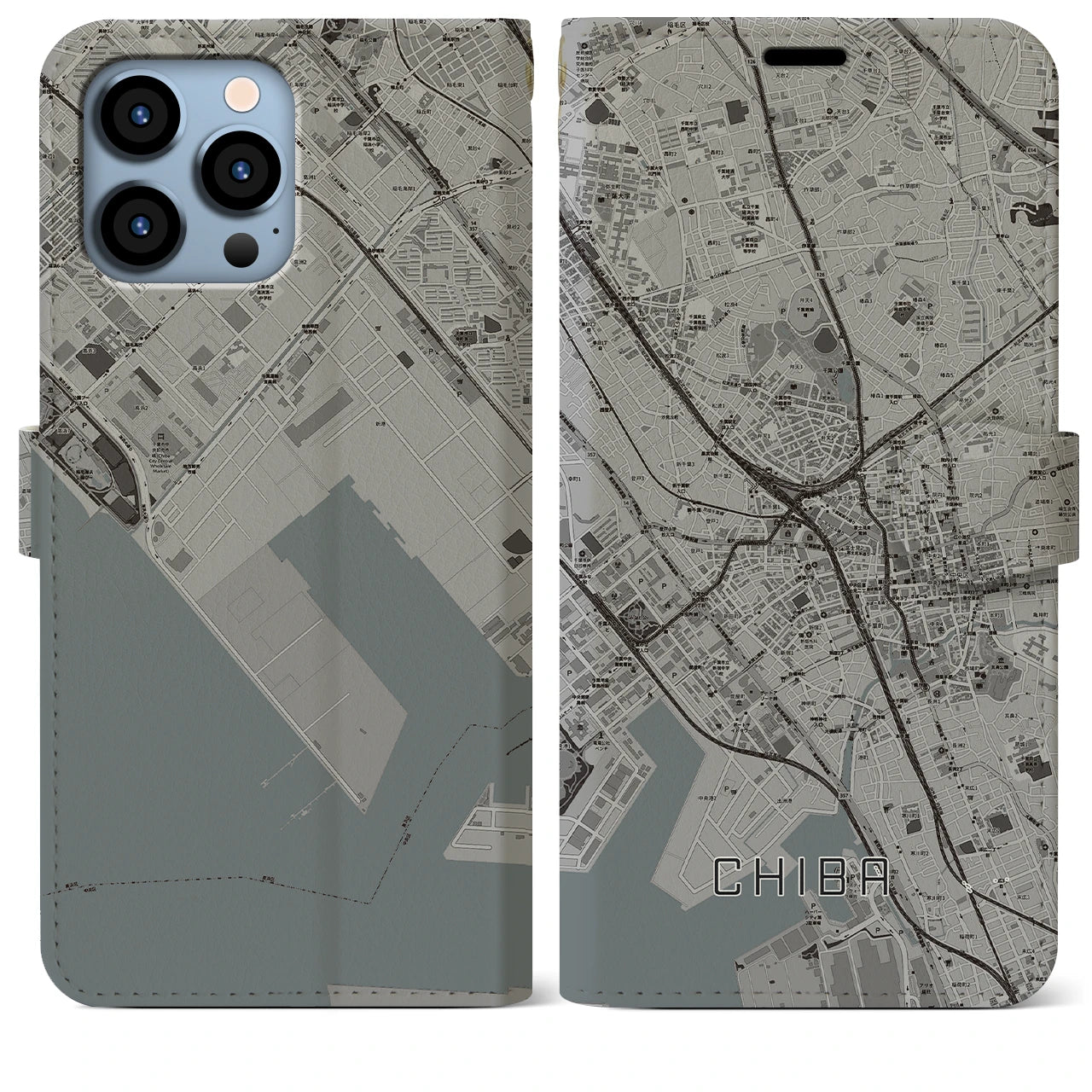 【千葉(千葉県)】地図柄iPhoneケース(手帳タイプ)