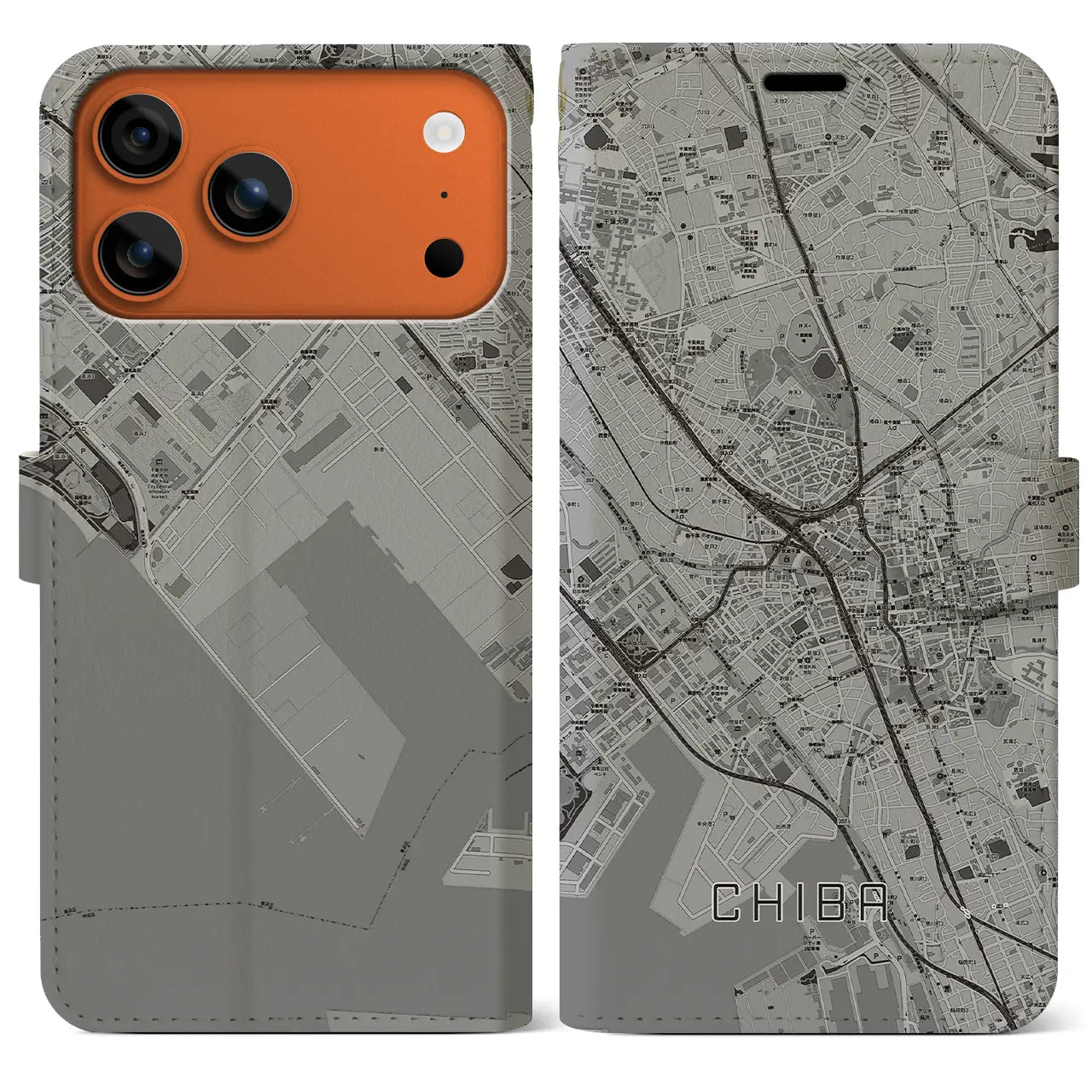 【千葉(千葉県)】地図柄iPhoneケース(手帳タイプ)