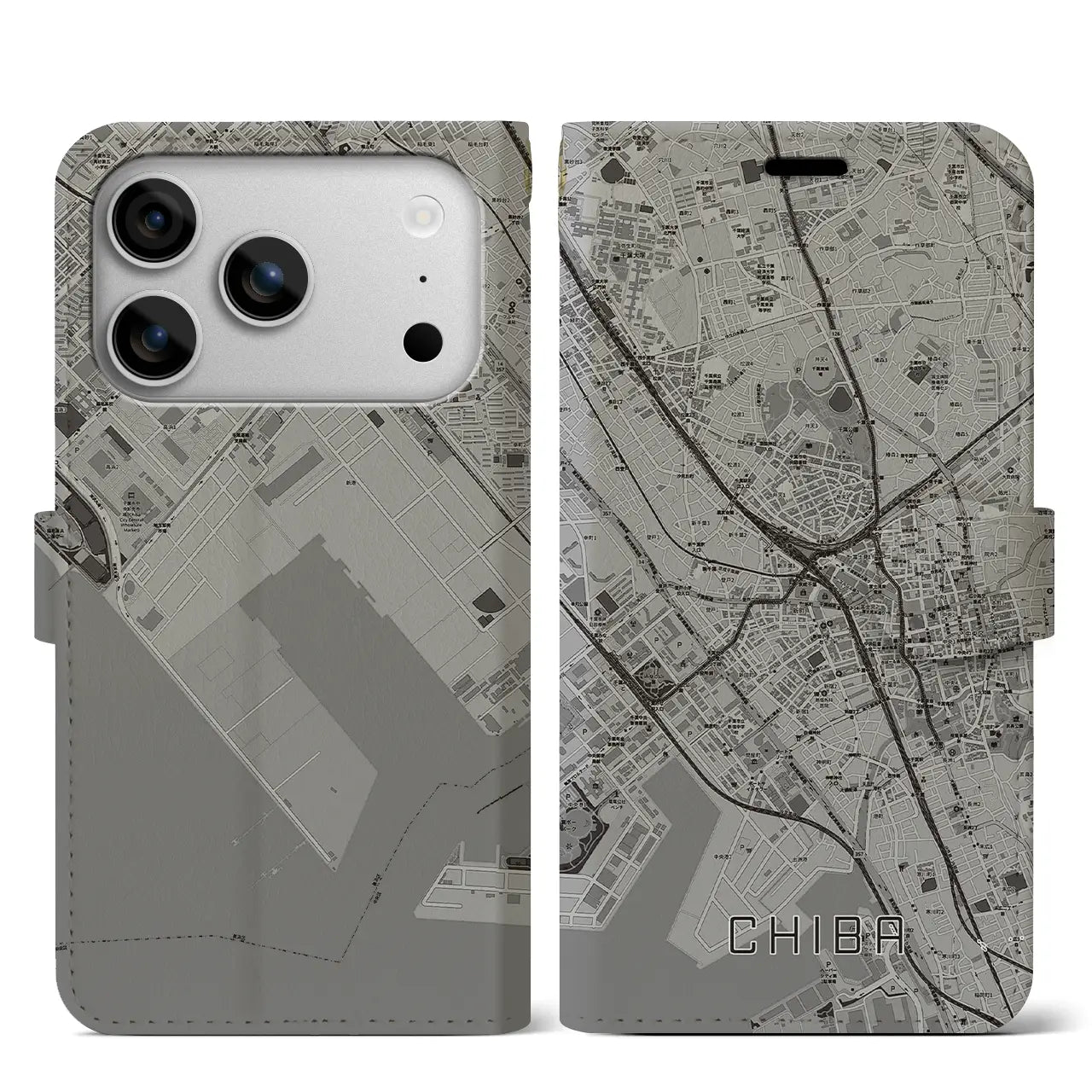 【千葉(千葉県)】地図柄iPhoneケース(手帳タイプ)